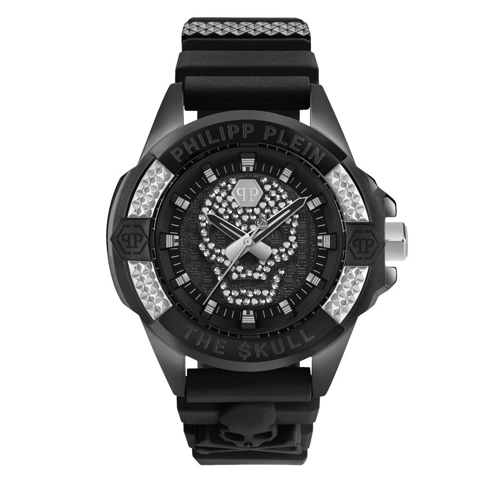 1 - Orologio uomo Philipp Plein The Skull nero teschio bianco PWAA1421 cinturino in silicone