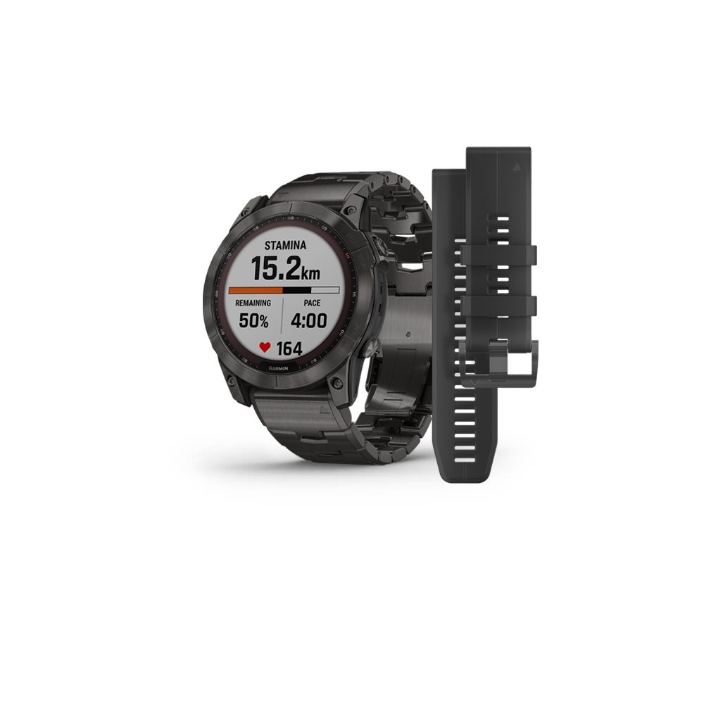 1 - Orologio uomo Garmin Fenix 7 Sapphire Solar 010-02541-27 bracciale vented Titanium