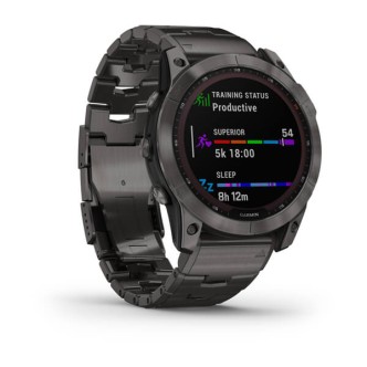 1 - Orologio uomo Garmin Fenix 7 Sapphire Solar 010-02541-27 bracciale vented Titanium