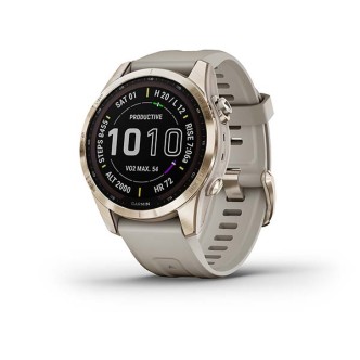 1 - Garmin Fenix ​​7 Sapphire Solar Titanium Cream Gold 010-02539-21 men's watch