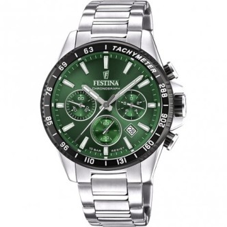 1 - Orologio cronografo Festina uomo verde F20560/4 Timeless Cronograph acciaio