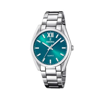 1 - Festina Boyfriend green time only woman watch F20622 / C steel