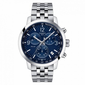 1 - Tissot men's watch Chronograph PRC 200 blue steel T114.417.11.047.0