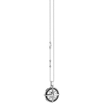 1 - Zancan EXC547 wind rose necklace in Sterling Silver with black spinels Regata collection