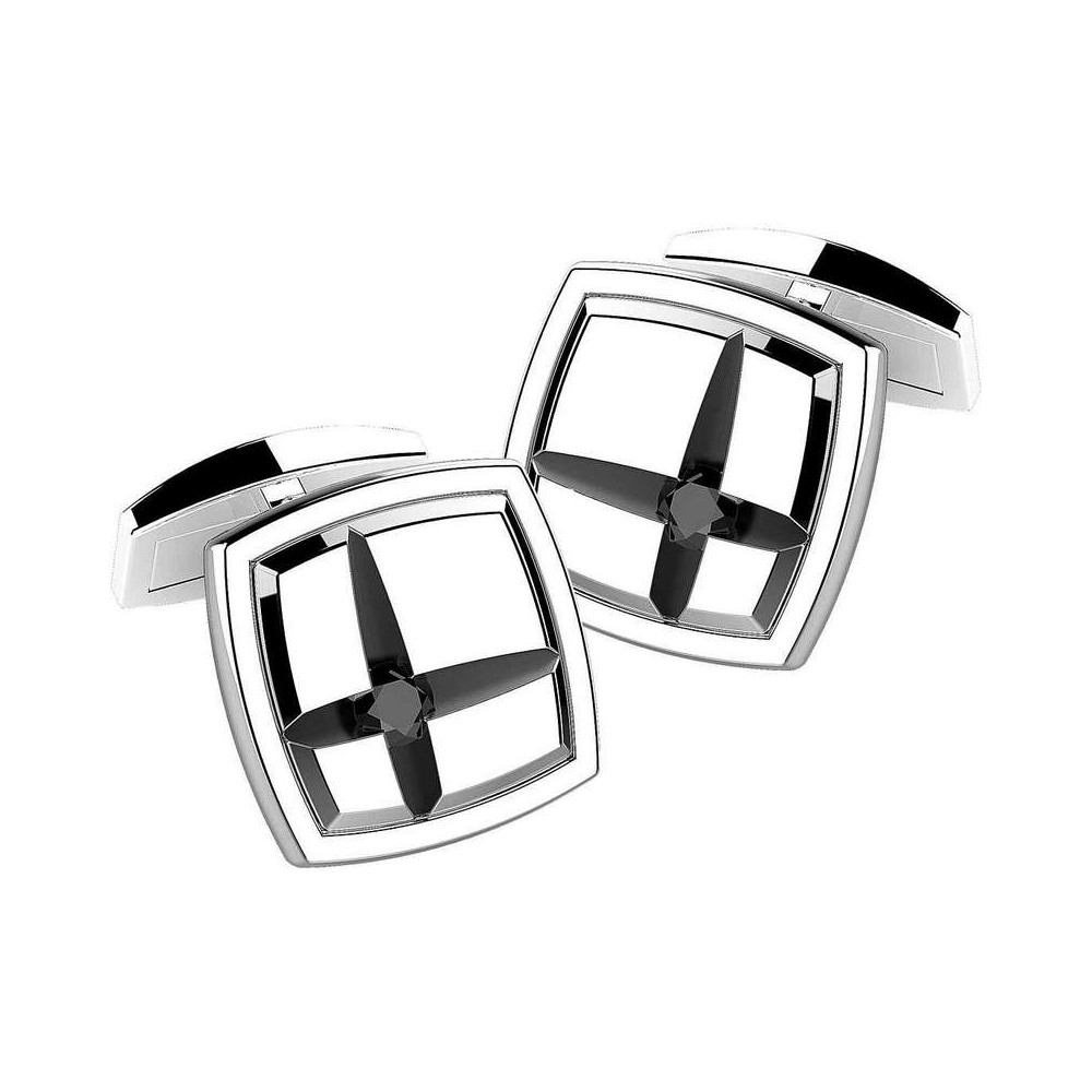 1 - Cufflinks Zancan EXG048 316L steel Cosmopolitan collection