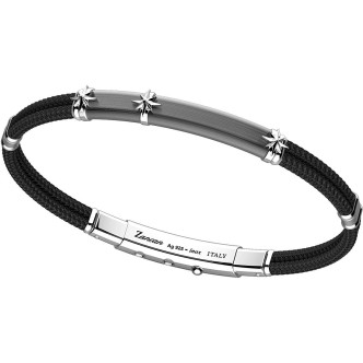 1 - Bracciale uomo Zancan ESB064-NE acciaio e kevlar collezione Robikevlar Star