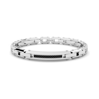 1 - Zancan steel man bracelet with carbon fiber EHB269