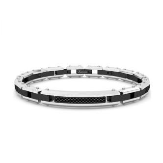 1 - Bracciale uomo Zancan acciaio con fibra carbonio EHB271