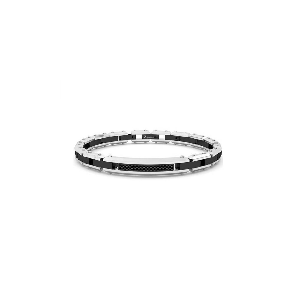 1 - Zancan steel man bracelet with carbon fiber EHB271