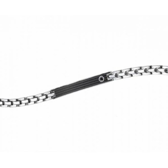 1 - Bracciale uomo Zancan acciaio nero con zircone UHB009