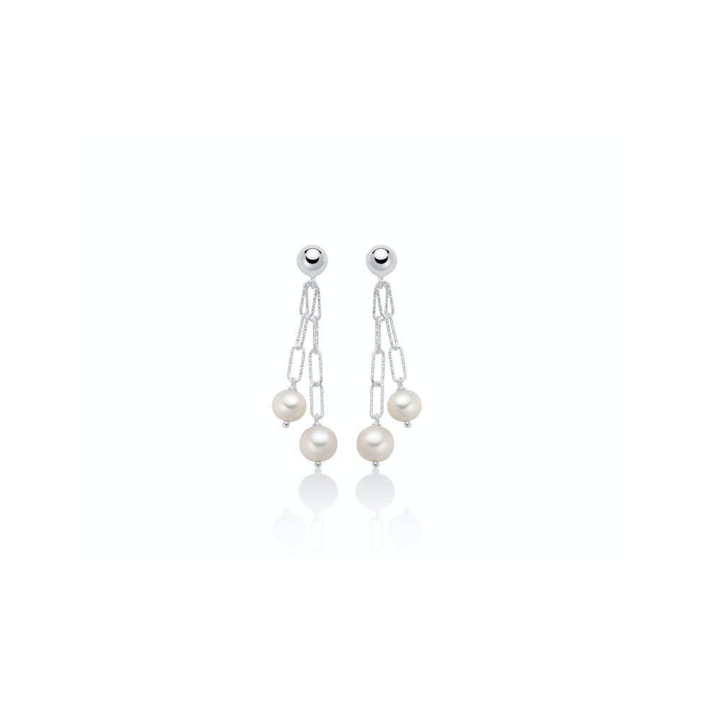 1 - Miluna Miss Italia pendant earrings 925 silver with pearls PER2561A