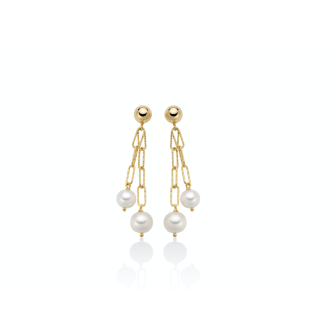 1 - Miluna Miss Italia pendant earrings silver 925 golden with pearls PER2561G