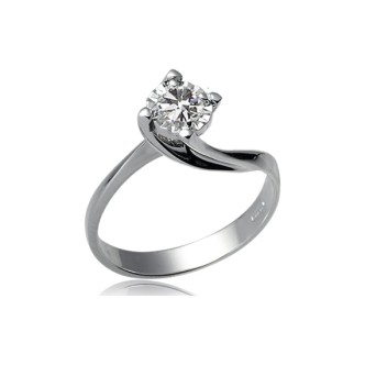 1 - Woman Gold Solitaire Ring 18Kt White Gold with diamond DHAS9134.005