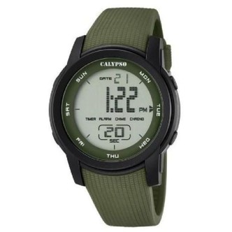 1 - Orologio digitale uomo Calypso verde K5698/4 cinturino silicone