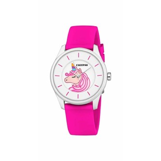 1 - Calypso pink unicorn girl watch K5733 / D silicone strap