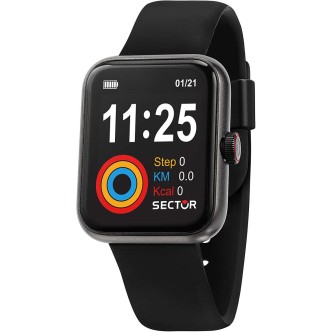 1 - Smartwatch unisex Sector S-03 rettangolare nero cinturino silicone R3251282001