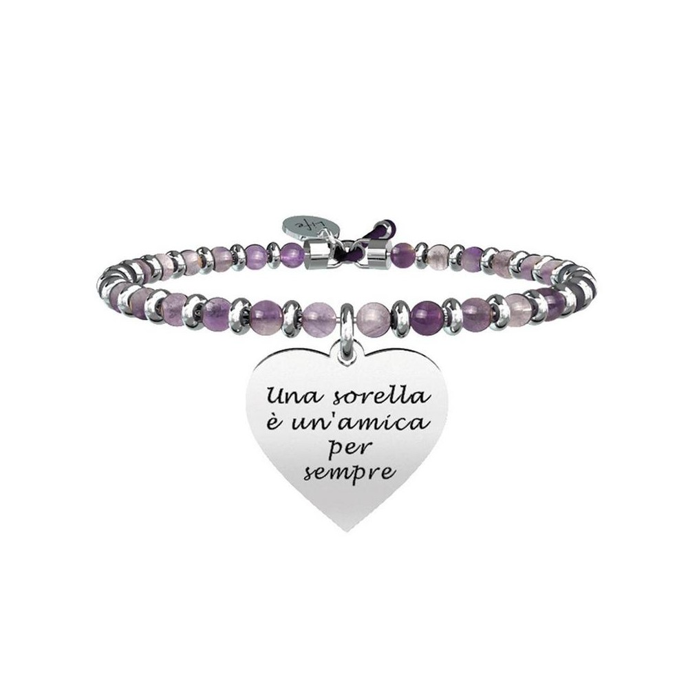 1 - Kidult bracelet 731436 316L stainless steel with amethyst and crystals Family collection