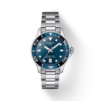 1 - Tissot Seastar 1000 watch 36 mm only time man blue steel T120.210.11.041.00