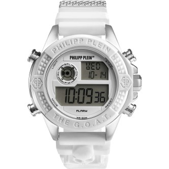 1 - Philip Plein GOAT white digital watch PWFAA0121 steel case