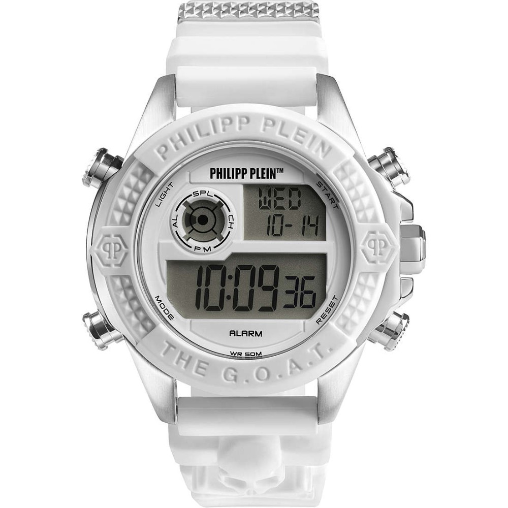 1 - Orologio digitale Philip Plein GOAT bianco PWFAA0121 cassa acciaio