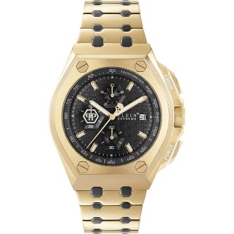 1 - Philip Plein Extreme men's chronograph watch, golden PWGAA0621, steel case