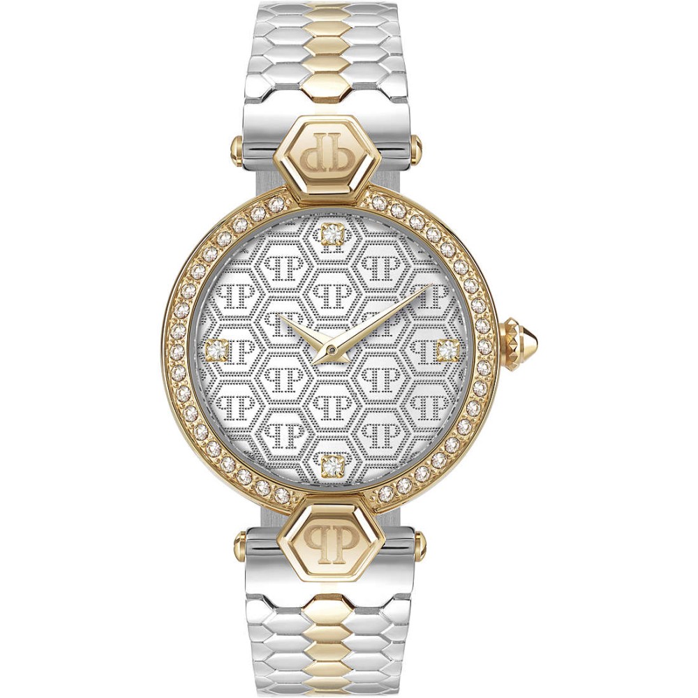 1 - Orologio solo tempo donna Philip Plein Couture argento e dorato PWEAA0521 cassa acciaio