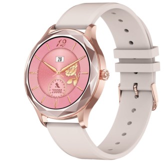 1 - Smartwatch woman Paul Edward rosé PE007C steel case silicone strap