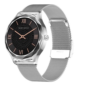 1 - Paul Edward gray woman smartwatch PE007B steel case Milan mesh