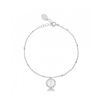 1 - Bracciale donna lettera T Dvuccio BMICROAG/W-T Argento 925 con zirconi collezione Charlotte