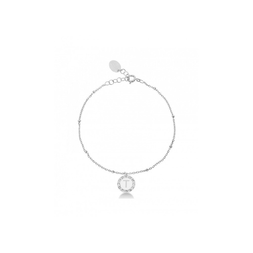 1 - Woman bracelet letter T Dvuccio BMICROAG / W-T 925 silver with zircons Charlotte collection