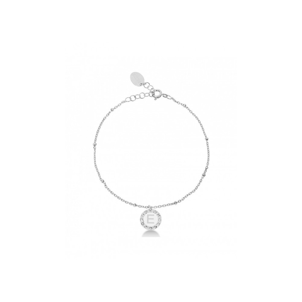 1 - Bracciale donna lettera E Dvuccio BMICROAG/W-E Argento 925 con zirconi collezione Charlotte