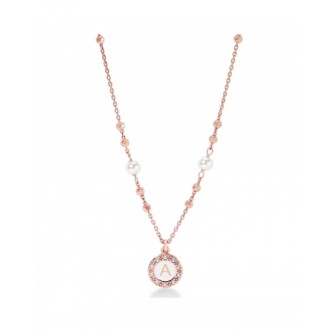 1 - Collana donna lettera A Dvuccio CTRESAG/R-A Argento 925 placcato Oro Rosa collezione Kelly