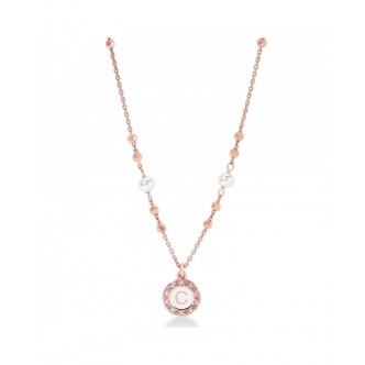 1 - Collana donna lettera C Dvuccio CTRESAG/R-C Argento 925 placcato Oro Rosa collezione Kelly