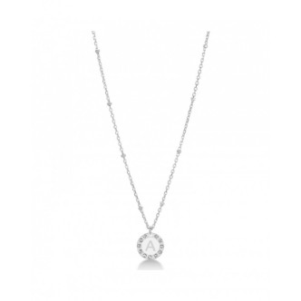 1 - Collana donna lettera A Dvuccio CMICROAG/W-A Argento 925 con zirconi collezione Petit Tresor