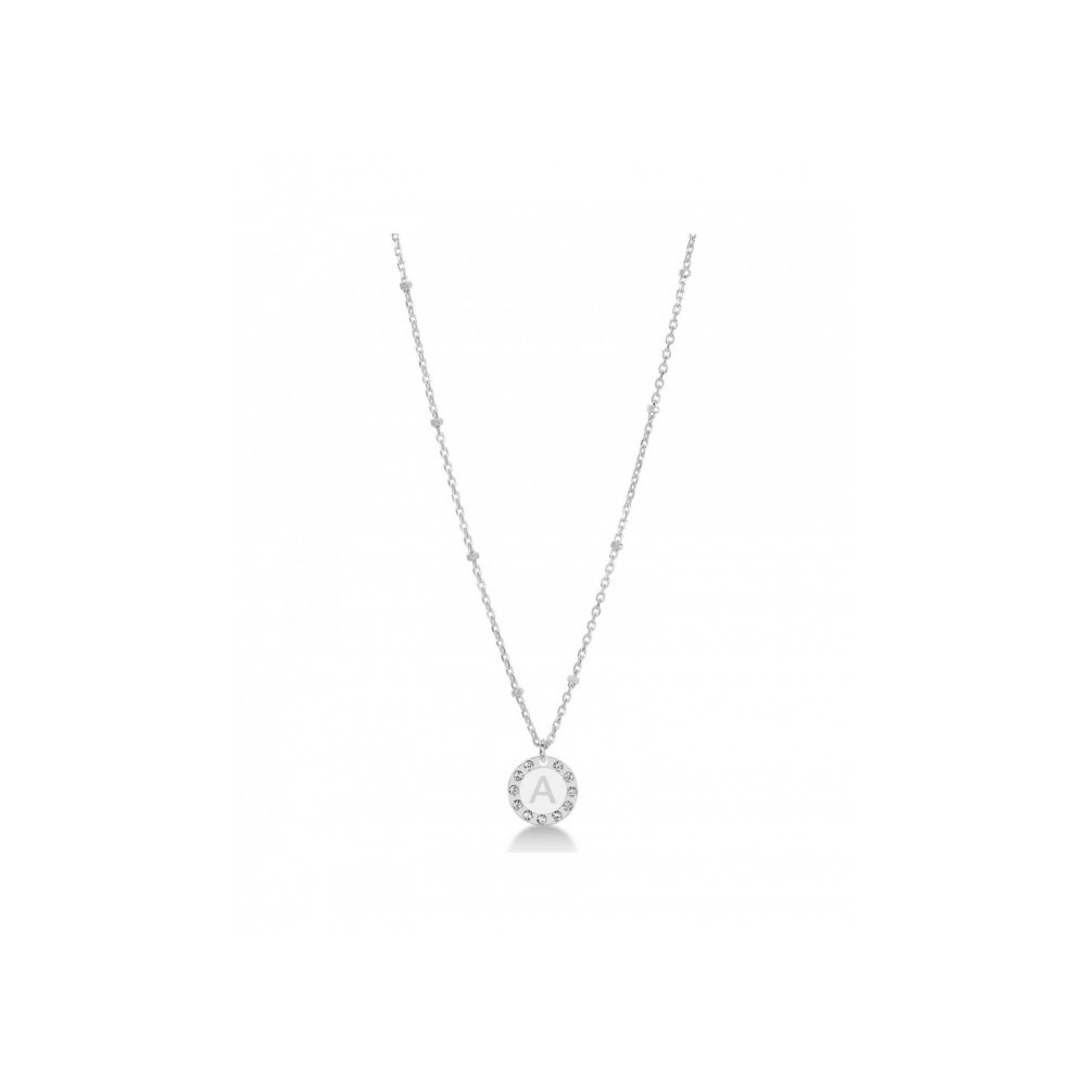 1 - Woman necklace letter A Dvuccio CMICROAG / W-A 925 silver with zircons Petit Tresor collection