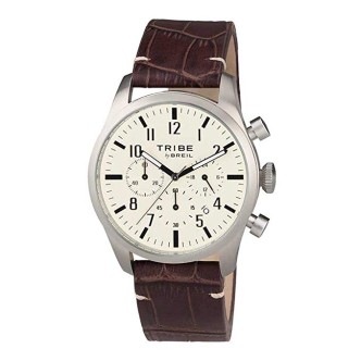 1 - Breil Chronograph Watch Man analog leather strap Classic Elegance collection EW0196