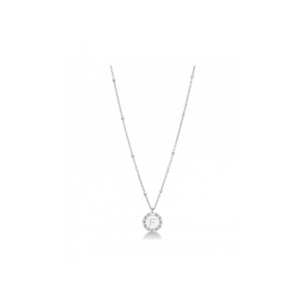 1 - Collana donna lettera F Dvuccio CMICROAG/W-F Argento 925 con zirconi collezione Petit Tresor