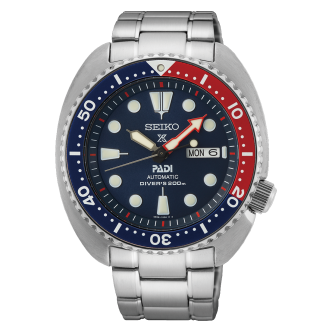 1 - Orologio uomo Seiko Padi turtle Prospex rosso e blu SRPE99K1