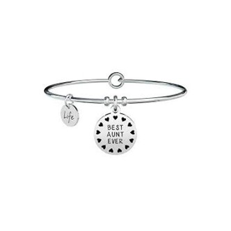 1 - Kidult 731300 bracelet in 316L steel pendant with writing for an aunt Family collection