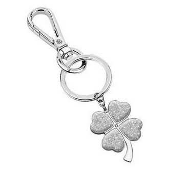 1 - Keychain woman four-leaf clover glitter Morellato SD7164 polished steel.