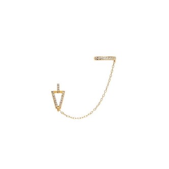 1 - Orecchino dorato Valentina Ferragni ZOE triangolo con catenella DVF-OR-CUFF1 Argento 925