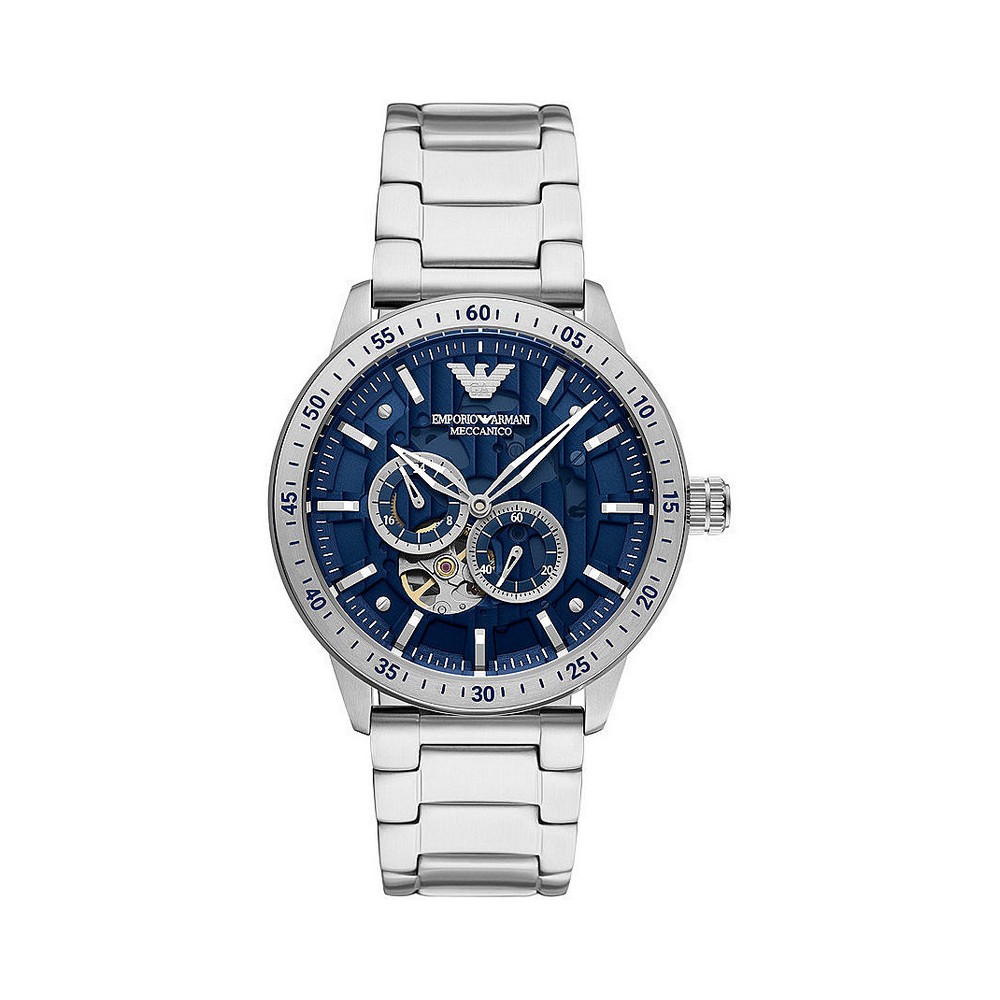 1 - Emporio Armani men's mechanical watch blue background AR60052 steel