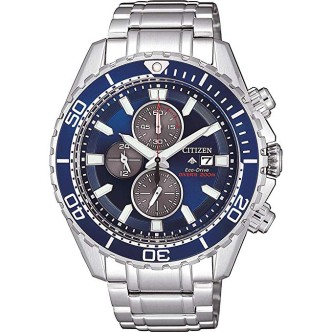 1 - Watch Citizen Chronograph man analogical steel strap model CA0710-82L Blu Diver 200 Promaster