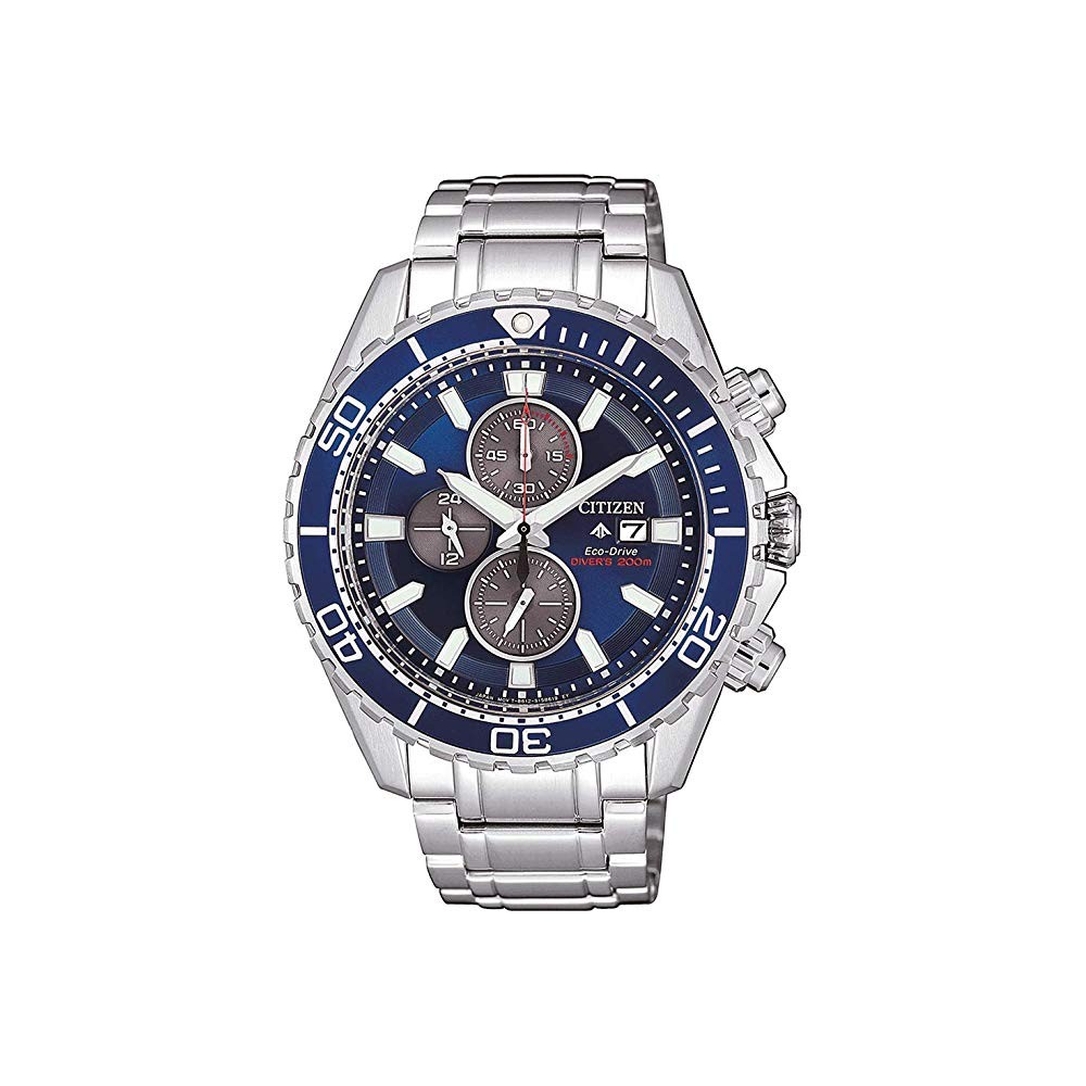 1 - Watch Citizen Chronograph man analogical steel strap model CA0710-82L Blu Diver 200 Promaster