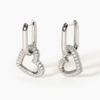 1 - Mabina 925 silver heart earrings with zircons 563487