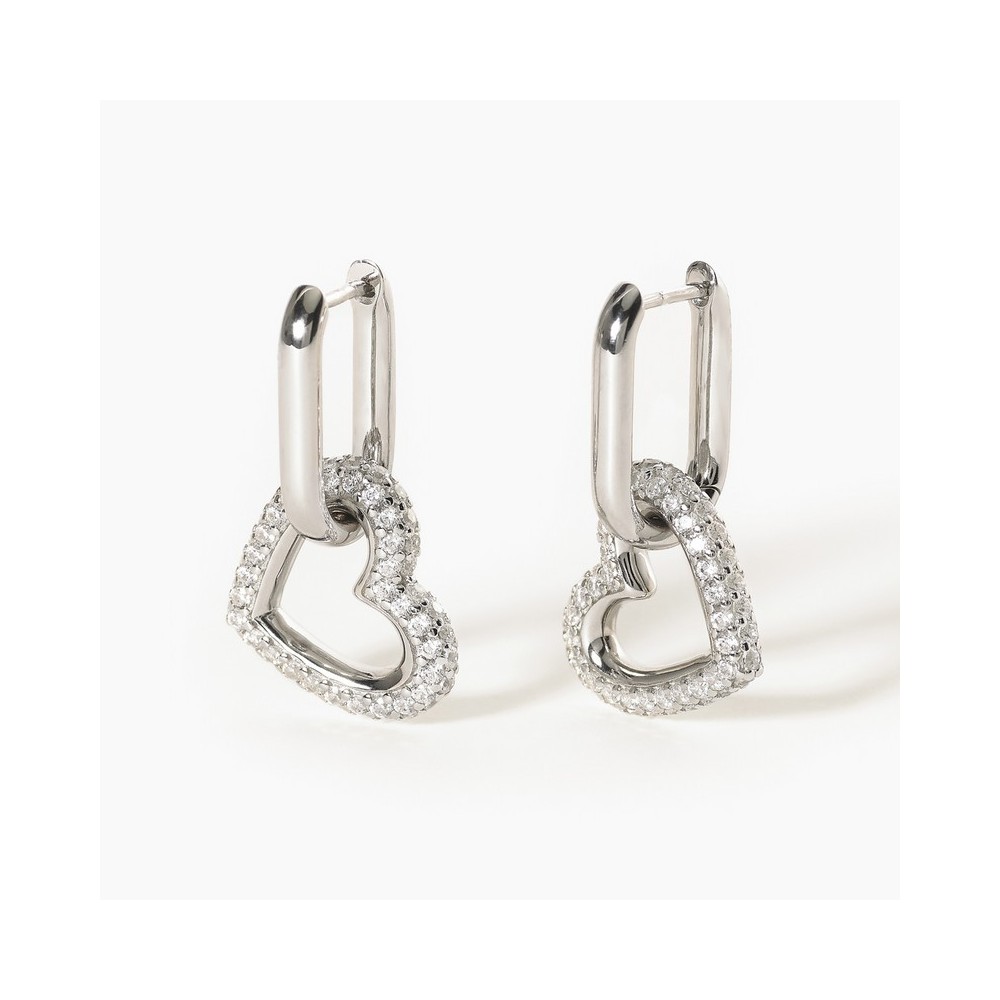 1 - Mabina 925 silver heart earrings with zircons 563487