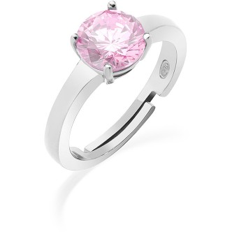 1 - Anello donna solitario zircone rosa Amen Argento 925 ANFEBRO2