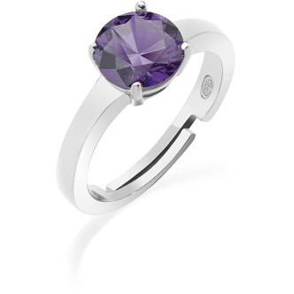 1 - Anello donna solitario zircone viola Amen Argento 925 ANFEBVI2