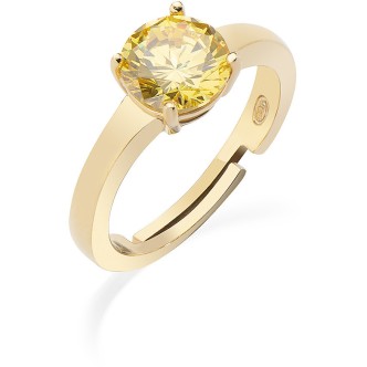 1 - Yellow blue gold solitaire woman ring Amen Silver 925 ANFEGG2