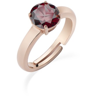 1 - Woman ring pink solitaire red zircon Amen Silver 925 ANFERR2